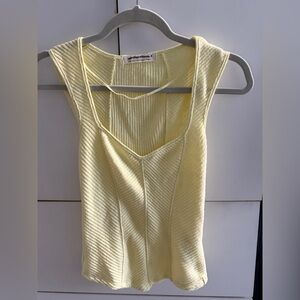 We the Free Yellow Ribbed Tank Top small